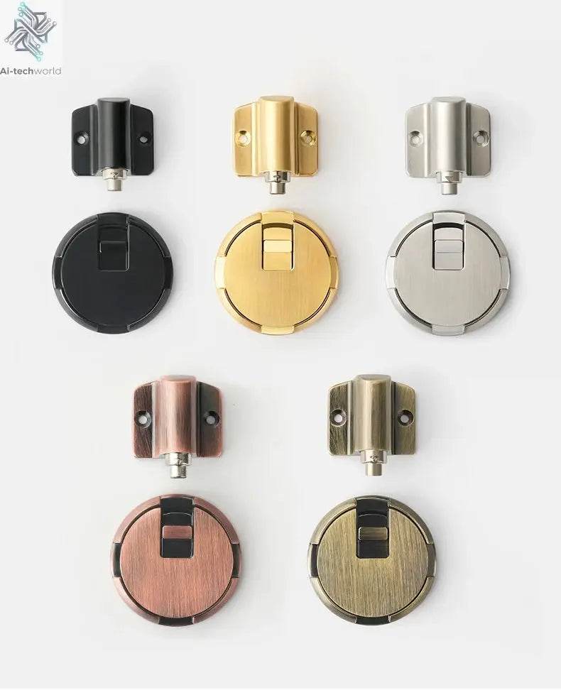 NAIERDI Zinc Alloy Mechanical Door Stop Nail Free Door Stopper Door Holders Catch Floor Stop Doorstop Furniture Door Hardware Ai-TechWorld 