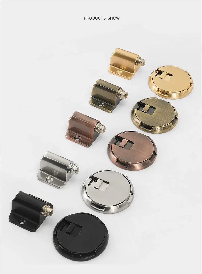 NAIERDI Zinc Alloy Mechanical Door Stop Nail Free Door Stopper Door Holders Catch Floor Stop Doorstop Furniture Door Hardware Ai-TechWorld 