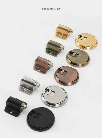 NAIERDI Zinc Alloy Mechanical Door Stop Nail Free Door Stopper Door Holders Catch Floor Stop Doorstop Furniture Door Hardware Ai-TechWorld 