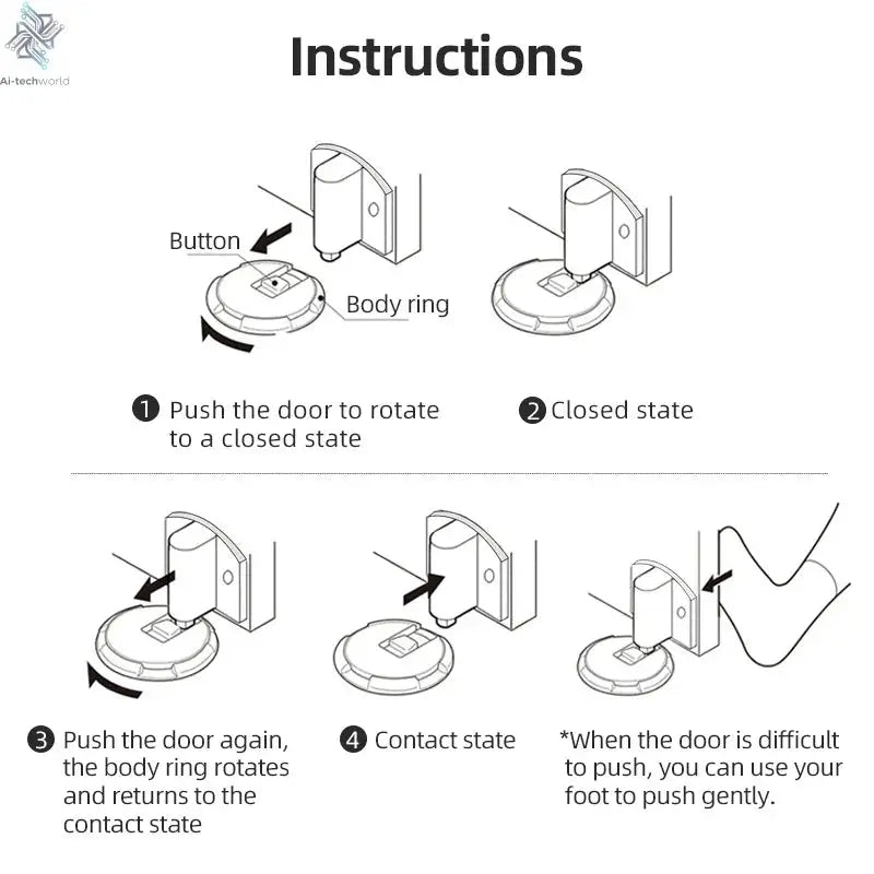 NAIERDI Zinc Alloy Mechanical Door Stop Nail Free Door Stopper Door Holders Catch Floor Stop Doorstop Furniture Door Hardware Ai-TechWorld 