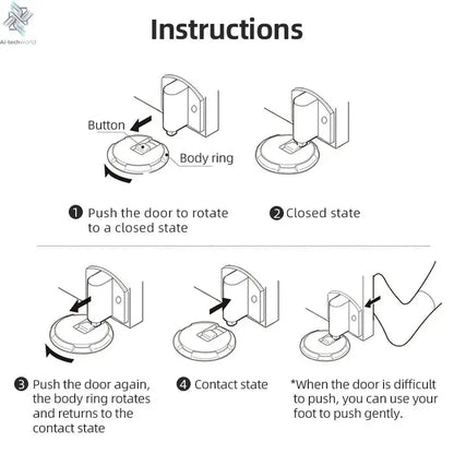 NAIERDI Zinc Alloy Mechanical Door Stop Nail Free Door Stopper Door Holders Catch Floor Stop Doorstop Furniture Door Hardware Ai-TechWorld 