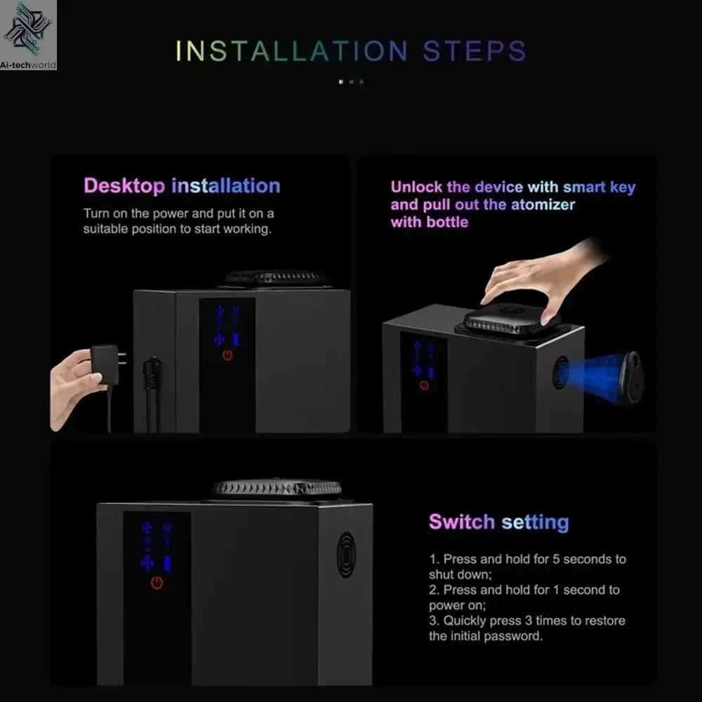 NAMSTE 4000m³ HVAC System Aroma Diffuser Smart APP Control Waterless Essential Oil Diffusers Home Air Freshener Perfume diffuser - Ai-TechWorld