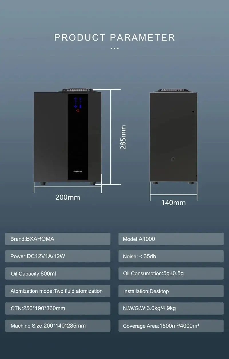 NAMSTE 4000m³ HVAC System Aroma Diffuser Smart APP Control Waterless Essential Oil Diffusers Home Air Freshener Perfume diffuser - Ai-TechWorld