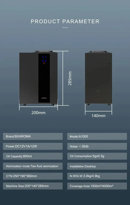 NAMSTE 4000m³ HVAC System Aroma Diffuser Smart APP Control Waterless Essential Oil Diffusers Home Air Freshener Perfume diffuser - Ai-TechWorld