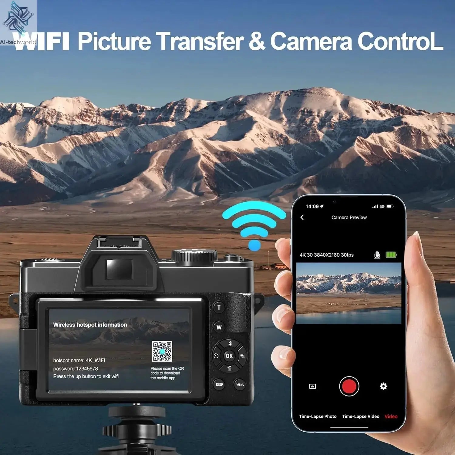 NBD 4K Digital Cameras for Photography,48MP Camera,Travel Vlogging Cameras with 16X Digital Zoom,180°Flip Screen,52mm Macro Lens Ai-TechWorld 