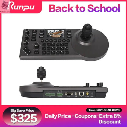 NDI PTZ Camera Joystick Controller POE 3" Preview LCD PTZ Controller Keyboard with 4D Joystick for Broadcast Church Live Streami - Ai - TechWorld