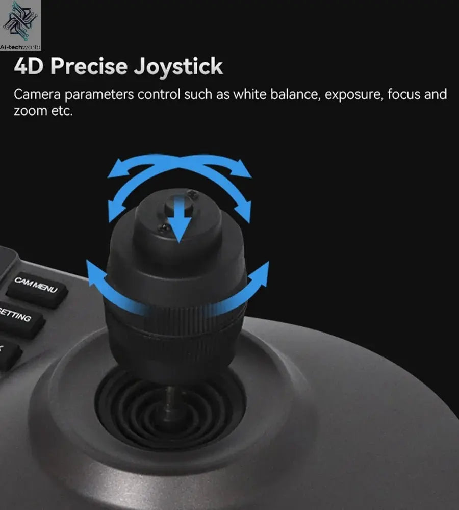 NDI PTZ Camera Joystick Controller POE 3" Preview LCD PTZ Controller Keyboard with 4D Joystick for Broadcast Church Live Streami - Ai - TechWorld