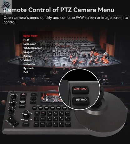 NDI PTZ Camera Joystick Controller POE 3" Preview LCD PTZ Controller Keyboard with 4D Joystick for Broadcast Church Live Streami - Ai - TechWorld