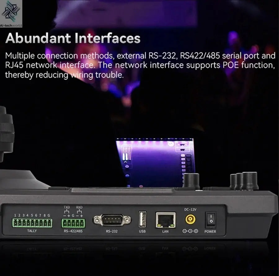 NDI PTZ Camera Joystick Controller POE 3" Preview LCD PTZ Controller Keyboard with 4D Joystick for Broadcast Church Live Streami - Ai - TechWorld