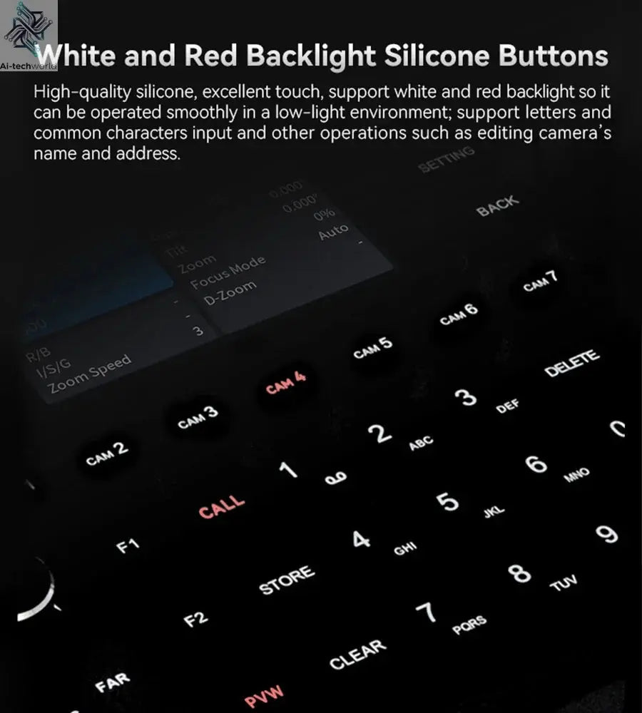 NDI PTZ Camera Joystick Controller POE 3" Preview LCD PTZ Controller Keyboard with 4D Joystick for Broadcast Church Live Streami - Ai - TechWorld