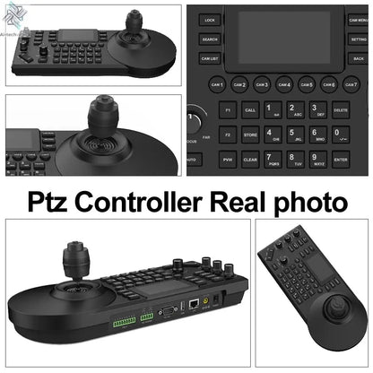 NDI PTZ Camera Joystick Controller POE 3" Preview LCD PTZ Controller Keyboard with 4D Joystick for Broadcast Church Live Streami - Ai - TechWorld