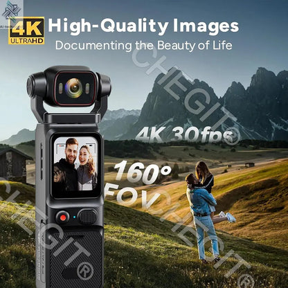 NEW 4K Touchscreen Pocket Camera WIFI Outdoor DV 180°Rotatable UHD Anti-shake Bodycam Sports Action Portable Security Recorder Ai-TechWorld 