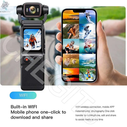 NEW 4K Touchscreen Pocket Camera WIFI Outdoor DV 180°Rotatable UHD Anti-shake Bodycam Sports Action Portable Security Recorder Ai-TechWorld 