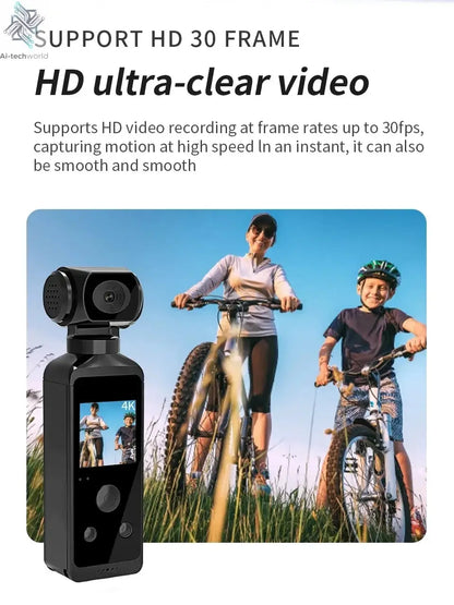 NEW 4K Touchscreen Pocket Camera WIFI Outdoor DV 180°Rotatable UHD Anti-shake Bodycam Sports Action Portable Security Recorder Ai-TechWorld 