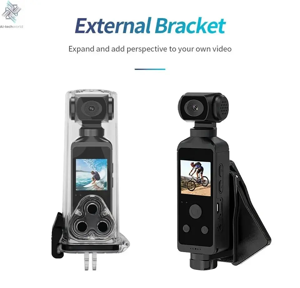 NEW 4K Touchscreen Pocket Camera WIFI Outdoor DV 180°Rotatable UHD Anti-shake Bodycam Sports Action Portable Security Recorder Ai-TechWorld 
