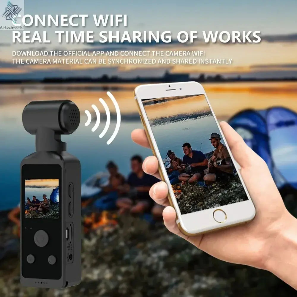 NEW 4K Touchscreen Pocket Camera WIFI Outdoor DV 180°Rotatable UHD Anti-shake Bodycam Sports Action Portable Security Recorder Ai-TechWorld 