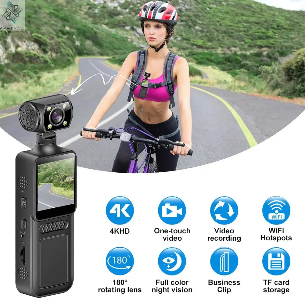 NEW 4K WIth Wifi Hotspot Mini Camera Portable Digital Video Recorder Body Camera Night Vision DVR Miniature Camcorder 2025 Ai-TechWorld 