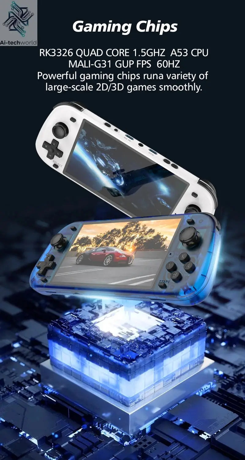 NEW 5.1 Inch R50S Retro Games Console IPS Screen 4200mAh Long-lasting Battery Portable Pocket Video Player Games 128G Boy Gifts Ai-TechWorld 