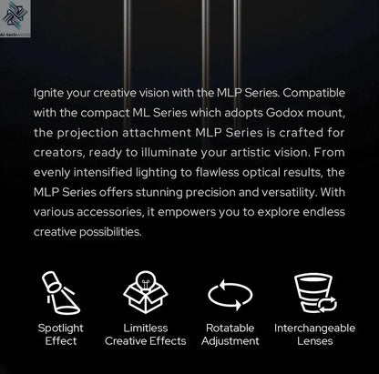 NEW GODOX MLP Spotlight Mount Set 19° / 26° / 36° Lighting Modifiers Godox Mount Lights Accessories for ML60 BI ML30 BI Ai-TechWorld 
