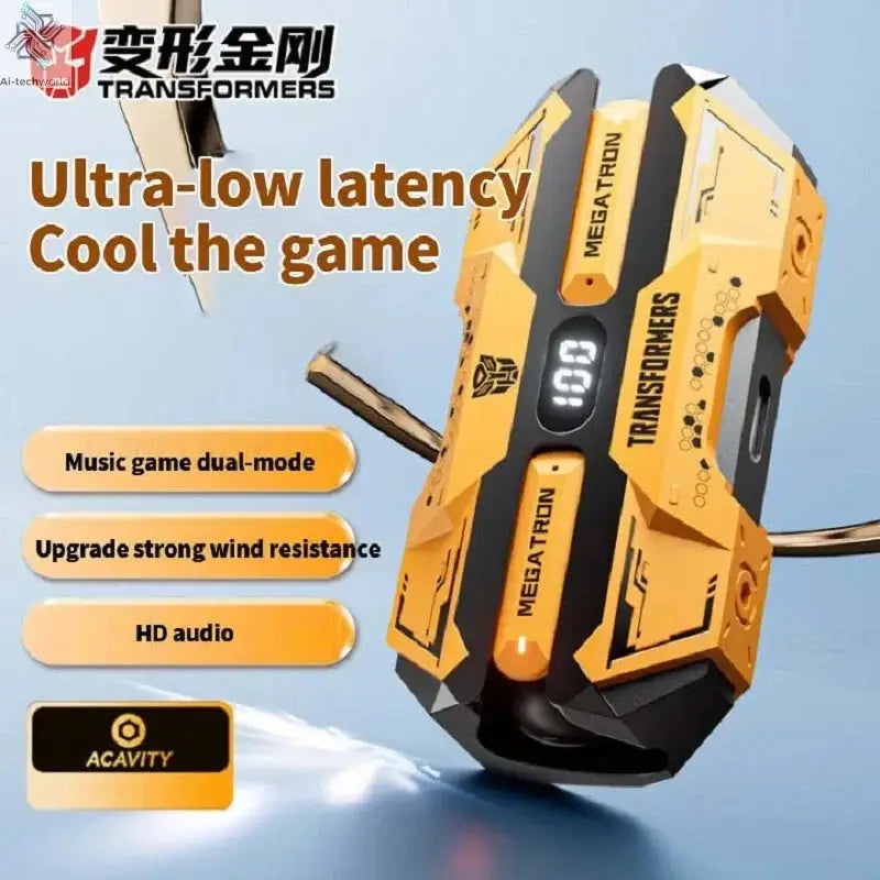 NEW TRANSFORMERS TF-T51 Bluetooth Wireless Earphones Low Latency Gaming Earbuds Long Endurance High Music Headphones Ai-TechWorld 