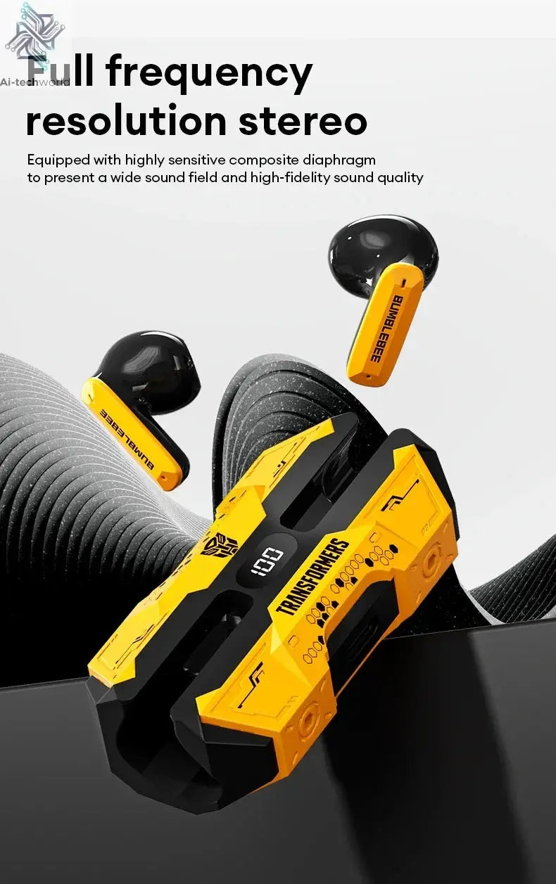 NEW TRANSFORMERS TF-T51 Bluetooth Wireless Earphones Low Latency Gaming Earbuds Long Endurance High Music Headphones Ai-TechWorld 