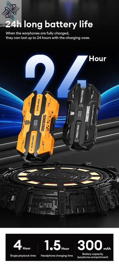 NEW TRANSFORMERS TF-T51 Bluetooth Wireless Earphones Low Latency Gaming Earbuds Long Endurance High Music Headphones Ai-TechWorld 