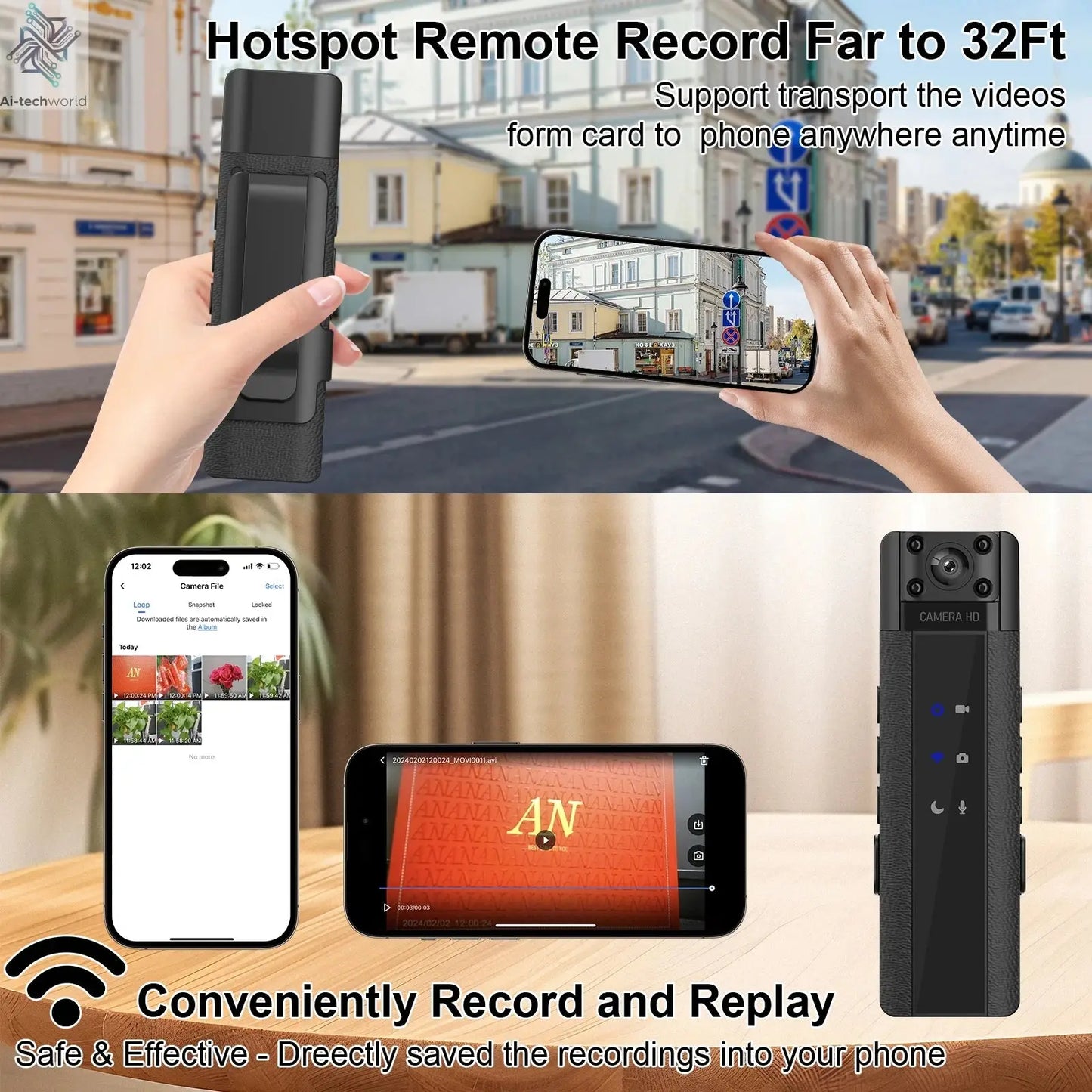 NEW WIth Wifi Hotspot Mini Camera 1080P Portable Digital Video Recorder Body Camera Night Vision DVR Miniature Camcorder Ai-TechWorld 