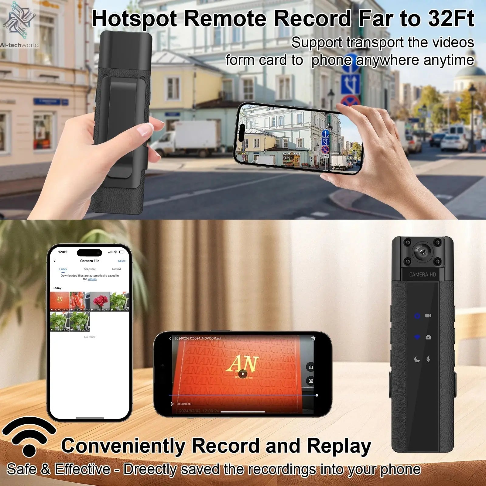 NEW WIth Wifi Hotspot Mini Camera 1080P Portable Digital Video Recorder Body Camera Night Vision DVR Miniature Camcorder Ai-TechWorld 