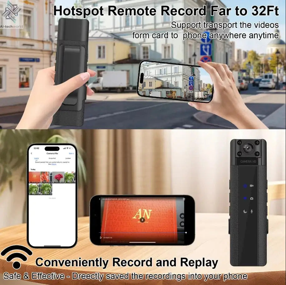 NEW WIth Wifi Hotspot Mini Camera 1080P Portable Digital Video Recorder Body Camera Night Vision DVR Miniature Camcorder Ai-TechWorld 