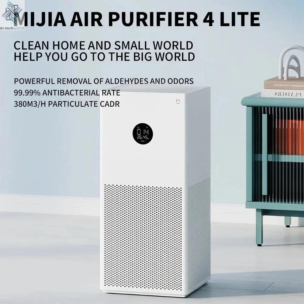 NEW XIAOMI Smart Air Purifier 4 Lite LED Display Quadruple Purification Aldehyde Removal Home Air Ionizer 35.8dB(A) Low noise - Ai-TechWorld