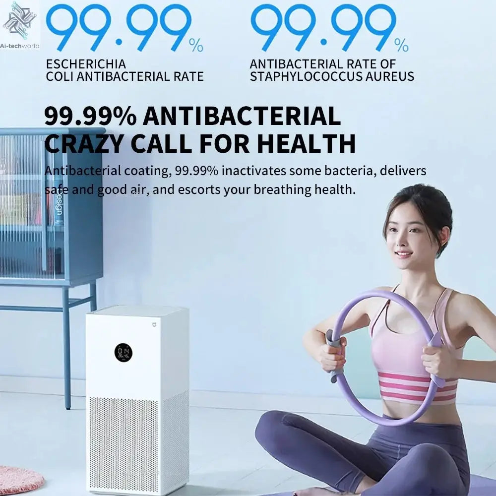 NEW XIAOMI Smart Air Purifier 4 Lite LED Display Quadruple Purification Aldehyde Removal Home Air Ionizer 35.8dB(A) Low noise - Ai-TechWorld