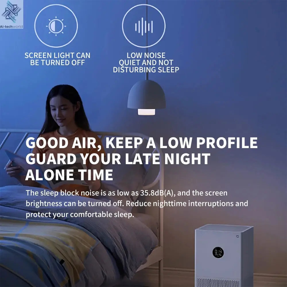 NEW XIAOMI Smart Air Purifier 4 Lite LED Display Quadruple Purification Aldehyde Removal Home Air Ionizer 35.8dB(A) Low noise - Ai-TechWorld