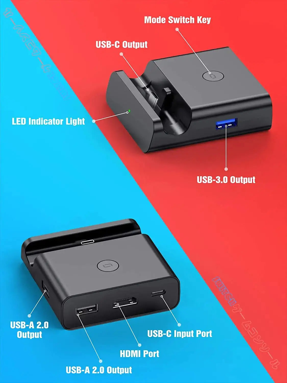 NEWDERY Switch TV Dock for Nintendo Switch&OLED USB C to HDMI Multiport Hub Adapter Portable PD Charger Dock Switch Accessories Ai-TechWorld 