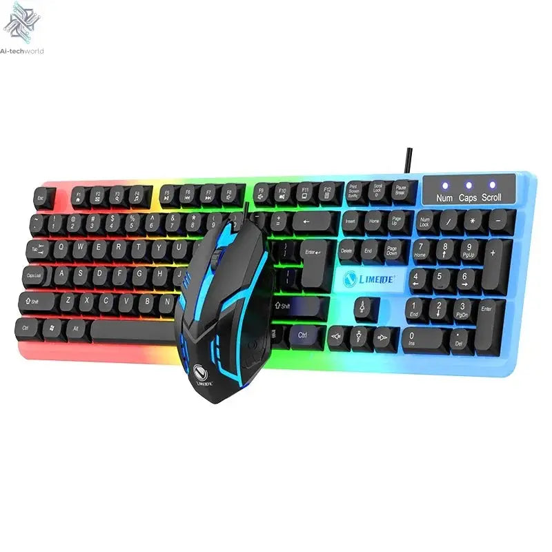 NG GTX350 Gaming Keyboard Mouse Combos Computer Laptop Backlight Gamer Kit LED Wired Usb Keyboard GTX350 Set-Black Ai-TechWorld 