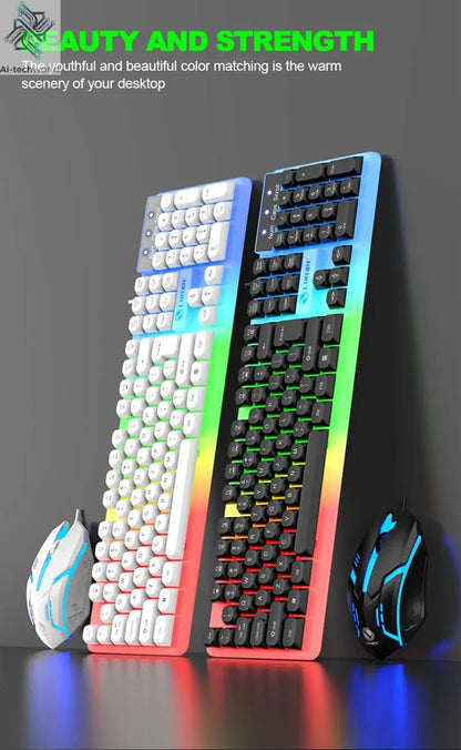 NG GTX350 Gaming Keyboard Mouse Combos Computer Laptop Backlight Gamer Kit LED Wired Usb Keyboard GTX350 Set-Black Ai-TechWorld 