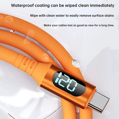 NNBILI 6A USBC To Type C Fast charging 120W USB Type C LED digital display Cable For Samsung HUAWEI Xiaomi Oppo vivo charge Cord Ai-TechWorld 