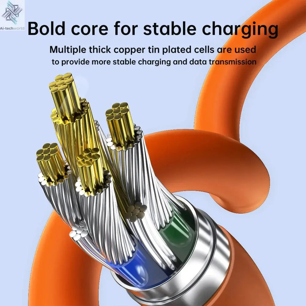 NNBILI 6A USBC To Type C Fast charging 120W USB Type C LED digital display Cable For Samsung HUAWEI Xiaomi Oppo vivo charge Cord Ai-TechWorld 