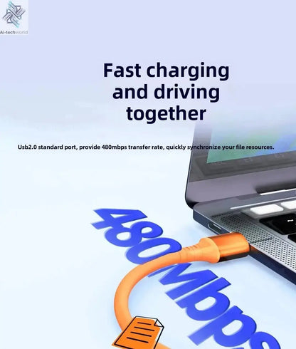 NNBILI 6A USBC To Type C Fast charging 120W USB Type C LED digital display Cable For Samsung HUAWEI Xiaomi Oppo vivo charge Cord Ai-TechWorld 