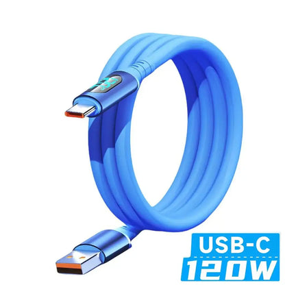 NNBILI 6A USBC To Type C Fast charging 120W USB Type C LED digital display Cable For Samsung HUAWEI Xiaomi Oppo vivo charge Cord Ai-TechWorld 