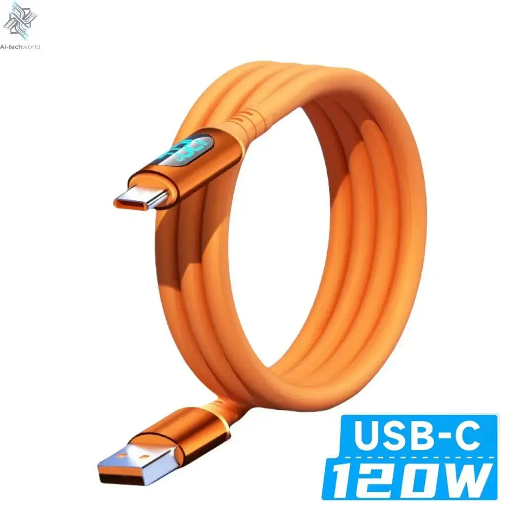 NNBILI 6A USBC To Type C Fast charging 120W USB Type C LED digital display Cable For Samsung HUAWEI Xiaomi Oppo vivo charge Cord Ai-TechWorld 