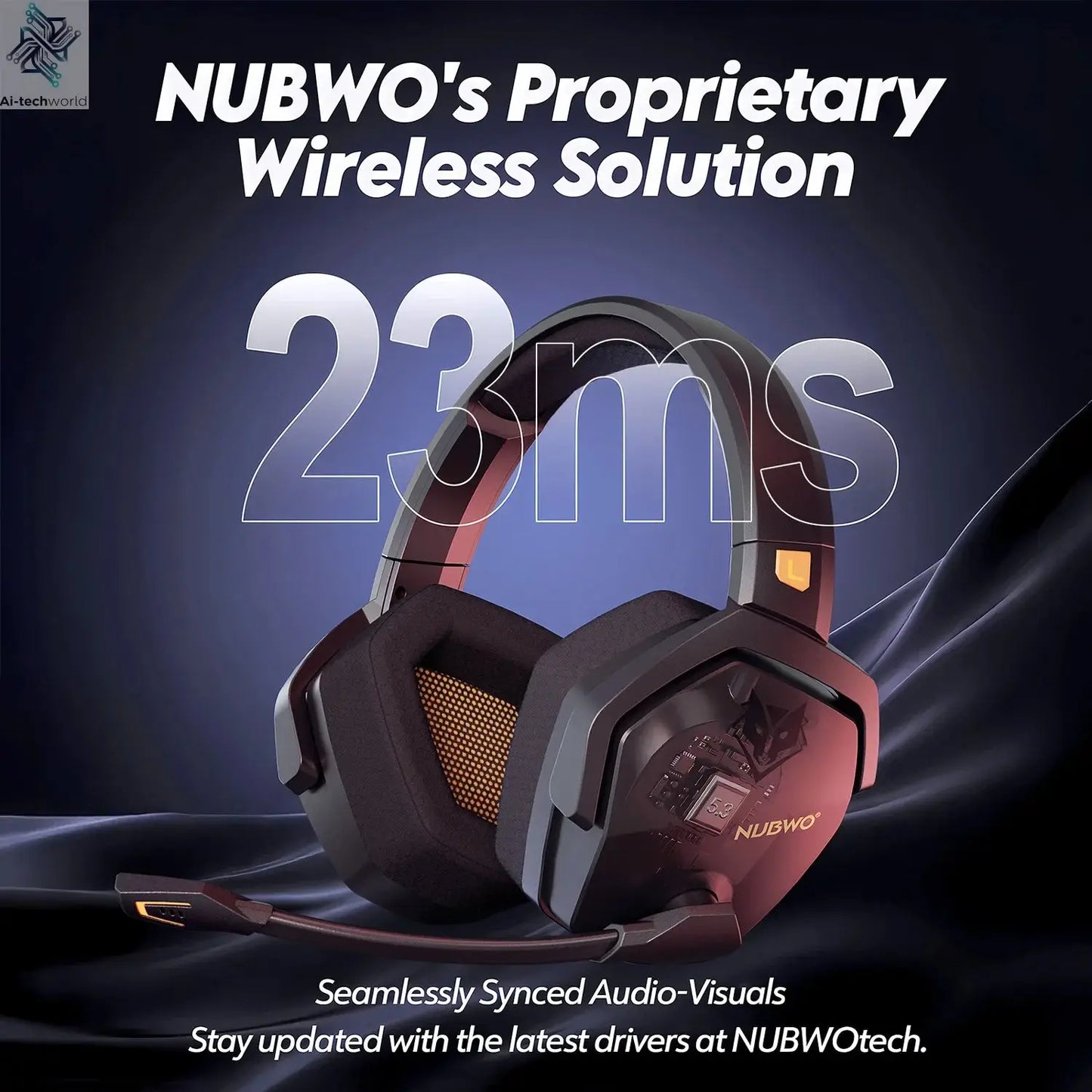NUBWO G06 Dual Wireless Gaming Headphones 2.4GHz Bluetooth 5.3 Headsets Gamer with Microphone for PS5, PS4, PC, Mobile, Switch Ai-TechWorld 