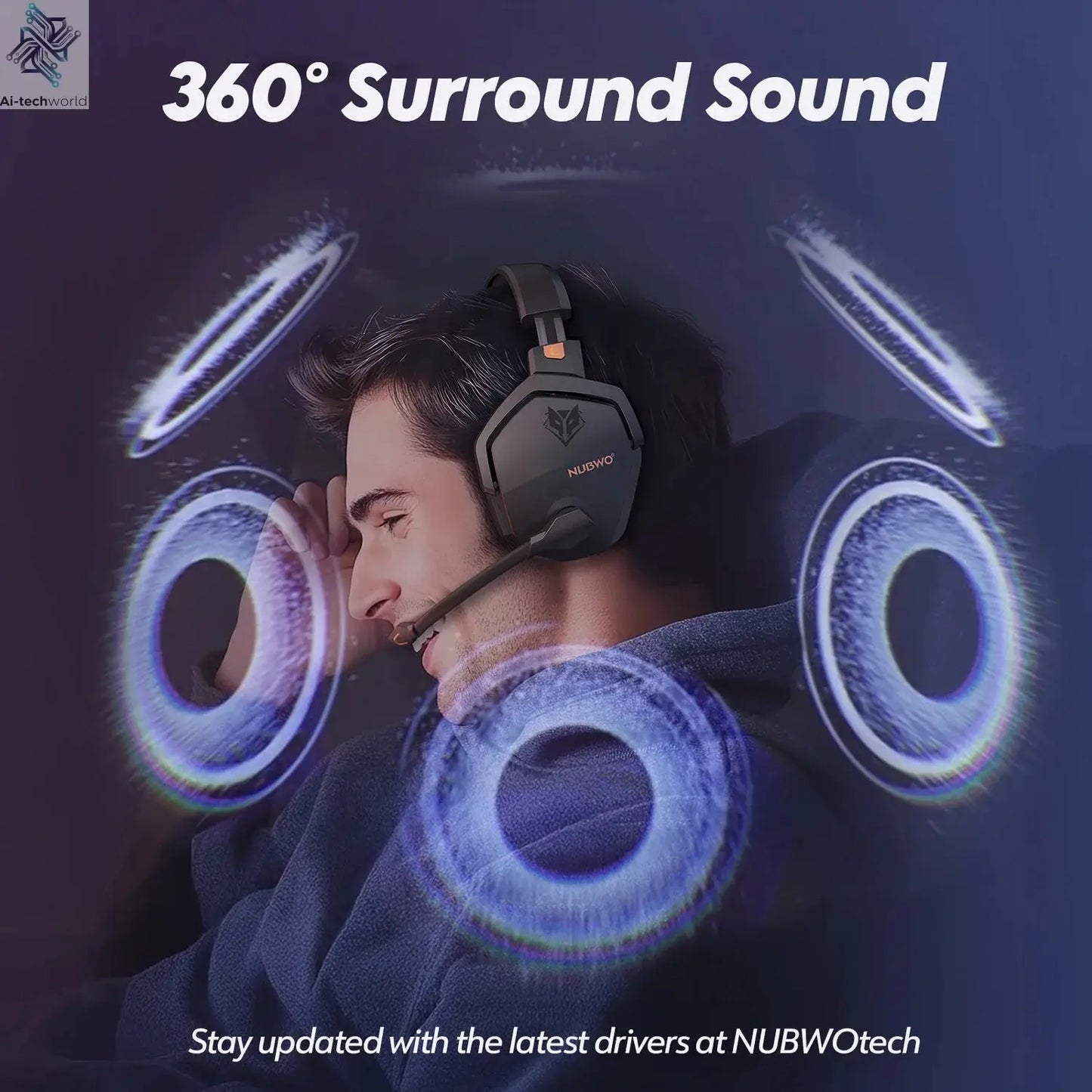 NUBWO G06 Dual Wireless Gaming Headphones 2.4GHz Bluetooth 5.3 Headsets Gamer with Microphone for PS5, PS4, PC, Mobile, Switch Ai-TechWorld 
