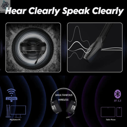 NUBWO G06 Dual Wireless Gaming Headphones 2.4GHz Bluetooth 5.3 Headsets Gamer with Microphone for PS5, PS4, PC, Mobile, Switch Ai-TechWorld 