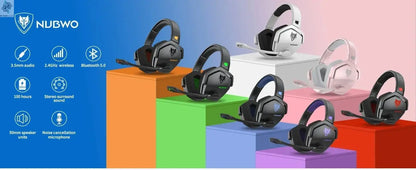 NUBWO G06 Dual Wireless Gaming Headphones 2.4GHz Bluetooth 5.3 Headsets Gamer with Microphone for PS5, PS4, PC, Mobile, Switch Ai-TechWorld 