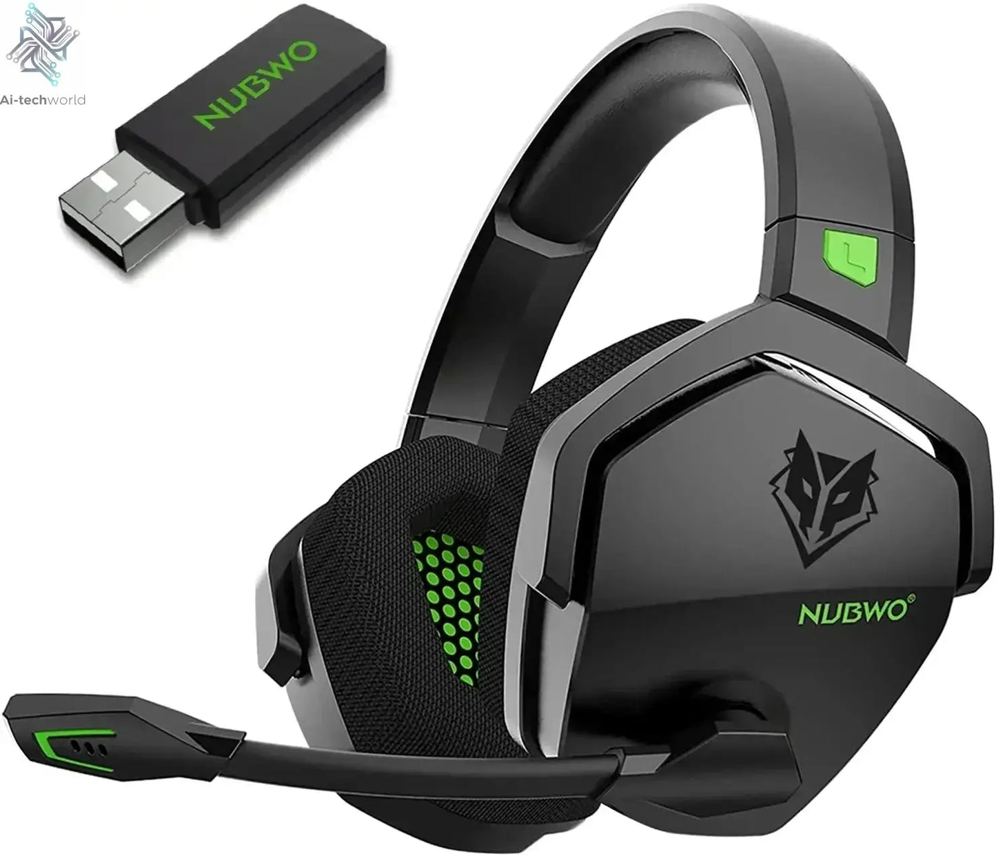 NUBWO G06 Dual Wireless Gaming Headphones 2.4GHz Bluetooth 5.3 Headsets Gamer with Microphone for PS5, PS4, PC, Mobile, Switch Ai-TechWorld 