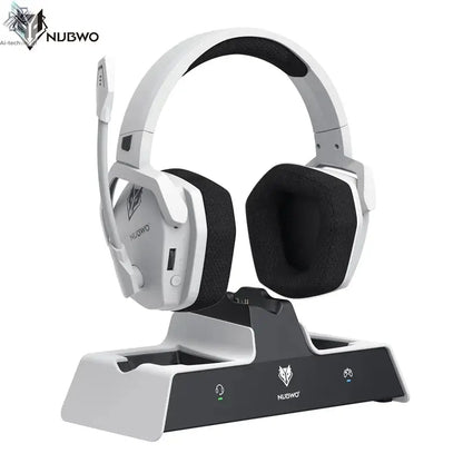 NUBWO G06 Wireless Headsets Gamer with Charging Station for Headset and PS5 Controller Gaming Headphones Long Battery Life Ai-TechWorld 