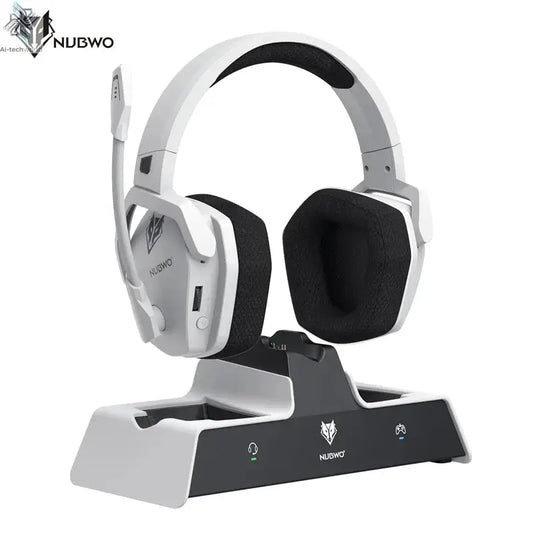 NUBWO G06 Wireless Headsets Gamer with Charging Station for Headset and PS5 Controller Gaming Headphones Long Battery Life Ai-TechWorld 