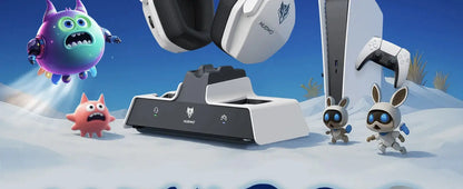 NUBWO G06 Wireless Headsets Gamer with Charging Station for Headset and PS5 Controller Gaming Headphones Long Battery Life Ai-TechWorld 