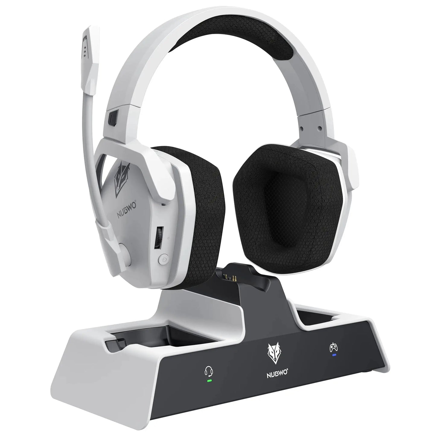 NUBWO G06 Wireless Headsets Gamer with Charging Station for Headset and PS5 Controller Gaming Headphones Long Battery Life Ai-TechWorld 