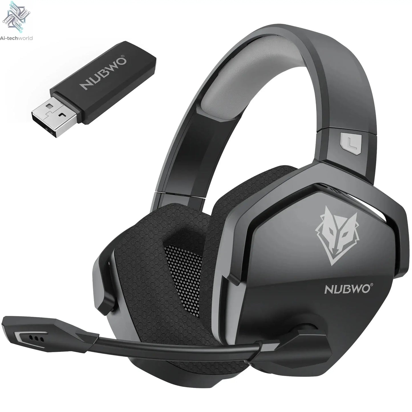 NUBWO G06 Wireless Headsets Gamer with Charging Station for Headset and PS5 Controller Gaming Headphones Long Battery Life Ai-TechWorld 